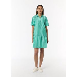 comma - Katoenen Jurk - Korte Mouwen - Volant Zoom