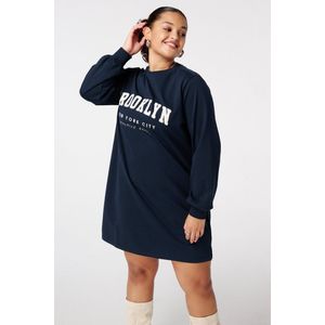 MS Mode Jurk Sweater dress met tekst