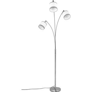 LED Vloerlamp - Torna Vamos - E14 Fitting - 3-lichts - Rond - Chroom - Metaal