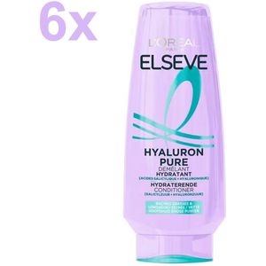 L’Oréal Paris Elseve Hyaluron Pure Hydraterende Conditioner – 6x 250 ml - Voordeelverpakking – Voor Vette Hoofdhuid & Droge Haarpunten – Met Salicylzuur & Hyaluronzuur – Langdurige Hydratatie
