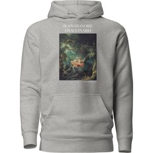 Jean-Honoré Fragonard 'De Zwaai' (""The Swing"") Beroemd Schilderij Hoodie | Unisex Premium Kunst Hoodie | Carbon Grey | XL