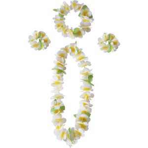 Bloemenkettingen Hawaïaanse ketting haarband armbanden Hula Lei Hawaiikettingen voor bruiloft cheerleading voetbal plezierende sportspelletjes