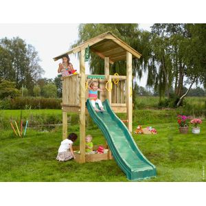 Houten Speeltoren Kleine Tuin • Jungle Casa | hoogte: 277 cm | Platformhoogte: 125 cm