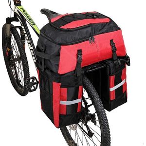 3-in-1-multifunctionele dubbele fietstas, 70 liter, scheurvast, schokbestendig, waterdicht, met regenhoes, voor op de bagagedrager