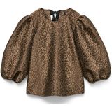 Vero Moda Blouse Vmlizetta 3/4 Top Exp 10345452 Lion/leo Jacquard Dames Maat - S