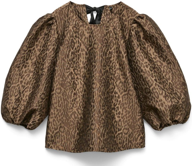 Vero Moda Blouse Vmlizetta 3/4 Top Exp 10345452 Lion/leo Jacquard Dames Maat - S