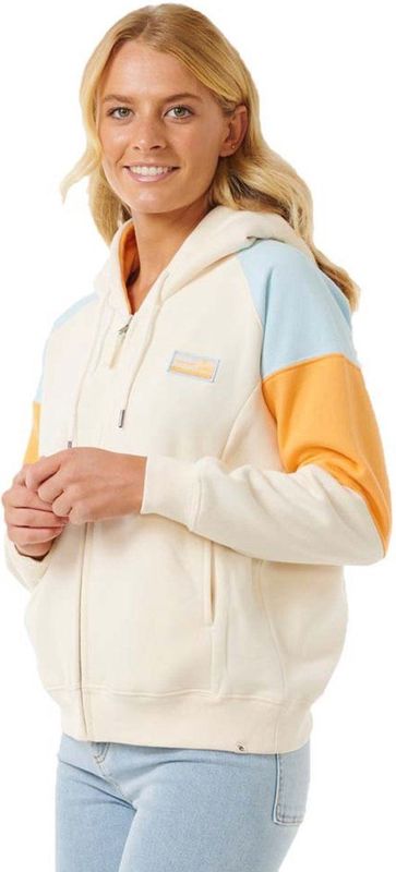 Rip Curl Galicia Full Sweatshirt Met Rits Beige XS Vrouw