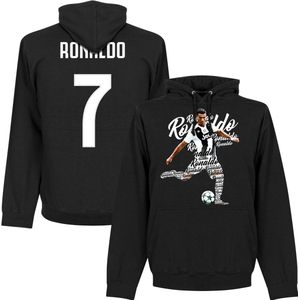 Ronaldo 7 Script Hooded Sweater - Zwart - XXL