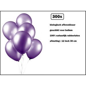 300x Luxe Ballon pearl paars 30cm - biologisch afbreekbaar - Festival feest party verjaardag landen helium lucht thema
