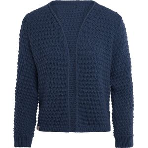 Knit Factory - Becky Gebreid Vest - Gebreide dames cardigan - Kort vest op heuphoogte - bruin damesvest gemaakt uit 30% wol en 70% acryl - Jeans - 36/38