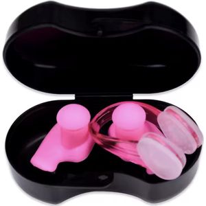 Zwem Oordoppen set- met Neusknijper - geschikt voor zwemmen - Geschikt voor volwassen en Kinderen - Roze