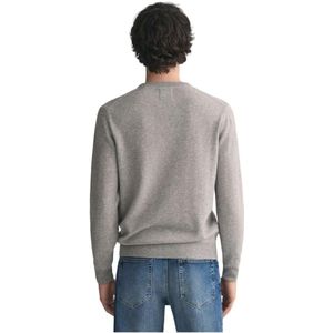 Superfijne lamswol C-hals heren pullover