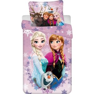 Disney Frozen Dekbedovertrek Elsa en Anna - Eenpersoons - 140 x 200 cm - Katoen