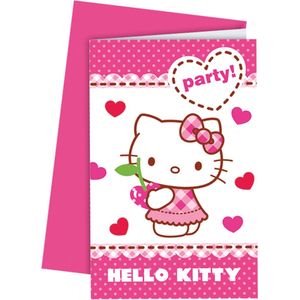 Hello Kitty Uitnodigingen 6 stuks
