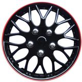 Autostyle Wieldoppen Missouri 16 Inch Abs Zwart/rood Set Van 4