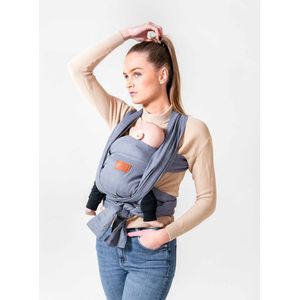 Bykay - Draagdoeken - MyKay Newborn - Half Buckle - Mouse Grey - Hydrofiel - one size