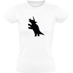 Triceratops Dames T-shirt | Zwart | Dino | Dinosauriërs | Beest | World