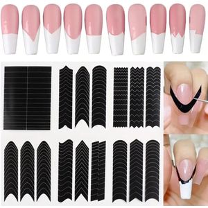 GUAPÀ® French Manicure Tip Guides | French Nails Sjablonen | Smile Line Sjabloon | 6 diverse vormen | Gellak | Acryl | Gel Nagels | Smile Line Nails | | Paie Nagelstickers French Manicure | 6 Vellen Manicure Nagel stickers