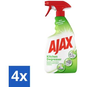 Ajax - Keuken Ontvetter Spray - Verwijdert Hardnekkig Vet - 750 ml - Voordeelverpakking - 4 stuks