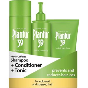 Plantur 39 Cafeïne Shampoo Conditioner en Tonic voorkomt en vermindert haaruitval | Voor gekleurd en gestrest haar