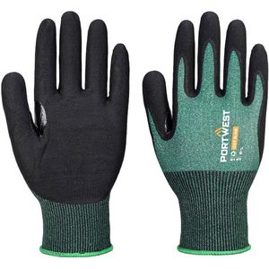 Portwest SG snijbestendige B18 Eco Nitril Handschoen - (pk12) - Groen/zwart - L
