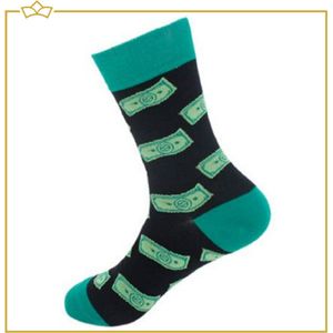 ATTREZZO® Grappige sokken - Geld - Maat 39-42 - Groen