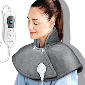 Elektrisch verwarmingskussen voor schouder, nek en rug met 3 temperatuurstanden en automatische uitschakeling