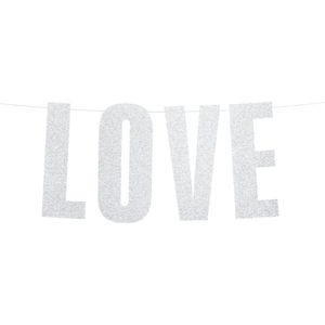 Partydeco - Letterslinger Love Zilver