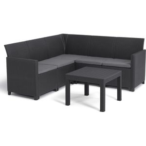 Keter Marie Hoek Loungeset met Orlando Tafel - 5 personen - Antraciet