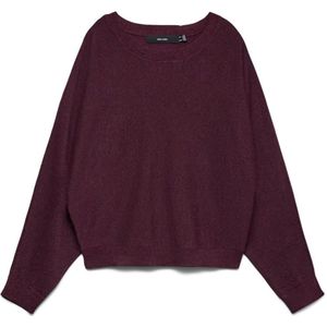 Vero - Oda Vhappyglitter - Gebreide Trui - Bordeaux - Oversized Pasvorm