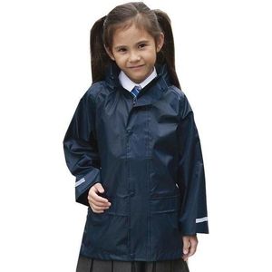 Regenjas winddicht navy blauw voor meisjes - Regenpak - Regenkleding voor kinderen L (134-146)