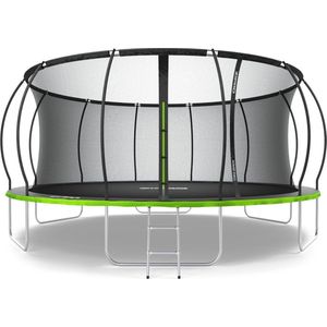 Zipro® Jump Pro 16FT tuintrampoline Ø496cm met binnennet - Trampoline voor buiten - Afsluitbaar veiligheidsnet - Verwisselbaar UV-bestendig net - Maximale belasting tot 150kg - Corrosiebestendig - Snelle en eenvoudige montage.