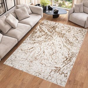 Tapiso Hera Vloerkleed Beige Creme Woonkamer Modern Tapijt Maat- 80x150