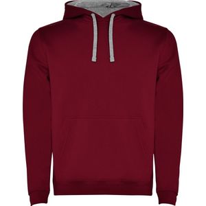 Roly Men´s Urban Hooded Sweatshirt RY1067 - Garnet Red 57/Heather Grey 58 - 3XL
