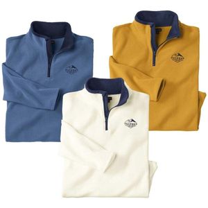 ATLAS FOR MEN - 3-pack microfleece sweaters Expedition - Heren - Verkrijgbaar in grote maten - XL