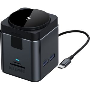 9-in-1 Type-C Docking Station USB-C HUB, 3x USB 3.0, 4K@30Hz HD, Gigabit RJ45, SD/TF Kaartsleuf