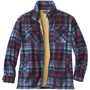 ATLAS FOR MEN - Geruit overshirt van fleece met sherpavoering - Heren - Verkrijgbaar in grote maten - 5XL