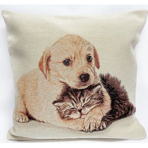 Kussenhoes - Kat en Hond - Pet Friends - Gobelin