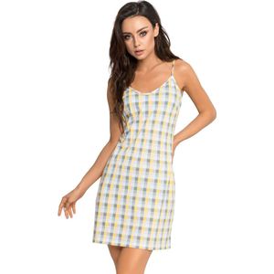 Geel-grijs geruit nachthemd PIGEON