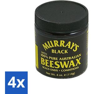 4 x Murray's - Black Beeswax - Haarwax - Extra Sterke Hold - Voor Zwart Haar - 114 g - Haarwax - Bijenwas - Stylingwax - Dreadlocks - Vlechten