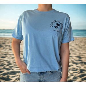 Salty Days- T-shirt - Coastal vibes - Woman - skyblue - oversized - (XS)