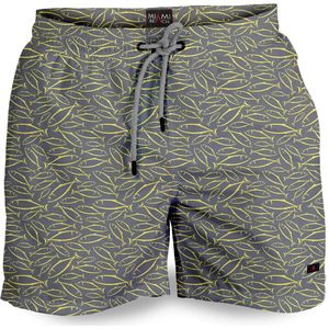 Miami Beach | Hoogwaardige Kwaliteit Zwemshort | Zwembroek | Beachshort | Heren | Sneldrogend | Maat S | MB13-155 Grijs