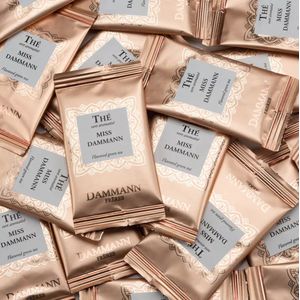 Dammann - Miss Dammann maandpakket 30 verpakte thee zakjes - Groene thee, gember en passievrucht - composteerbare theebuiltjes