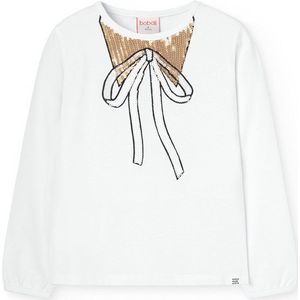 Boboli Stretch Knit T-shirt Met Lange Mouwen Wit 4 Years Meisjes