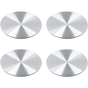 Eamber - Stickers voor wieldoppen - Set van 4 - Zilverkleurig - Diameter 45 mm