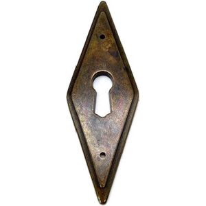 Sleutelplaat Messing Antiek Ruit verticaal Groot 31x91mm