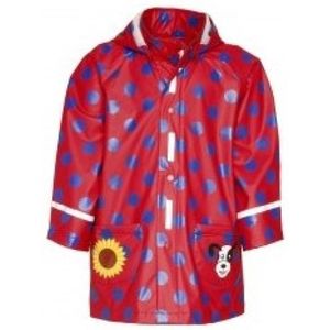 Rode regenjas met stippen, hond en zonnebloem van Playshoes 92