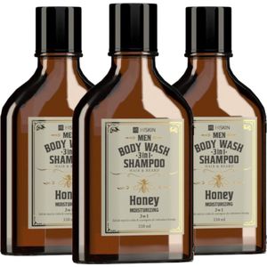 HiSkin Whisky Honey Moisturizing Shampoo Mannen 3 in 1 - Haar shampoo - Douchegel Mannen - Baardshampoo