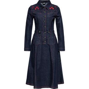 Queen Kerosin Western Swing Kleid QKI26009 Denim-S