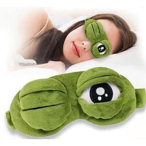 Zijden Slaapmasker Kikker Ontwerp – Lichtdicht Oogmasker tegen Wallen & Donkere Kringen – Comfortabel & Draagbaar – Ideaal voor Reizen en Dagelijks Gebruik